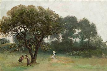 WILLIAM MORRIS HUNT Foggy Morning at Magnolia (Magnolia, Swinging in a Foggy Morning, from Studio Door, Looking Seaward).